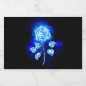 Blauw Roos verbranden Voedselcontainer Etiket (Enkel label)