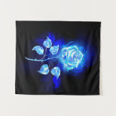 Blauw Roos verbranden Wandkleed (Voorkant (horizontaal))