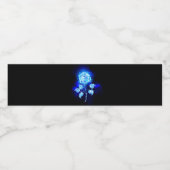 Blauw Roos verbranden Waterfles Etiket (Enkel label)