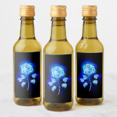 Blauw Roos verbranden Wijn Etiket (Flessen)