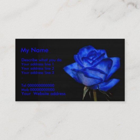 Blauw Roos Visitekaartje (Voorkant)