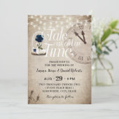 blauw Roos Vloer Dome Fairytale bruiloft Kaart (Staand voorkant)