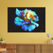 Blauw Roos voor regenboogstraal Verpakt Canvas Gro Afdruk (Insitu (Woonkamer))