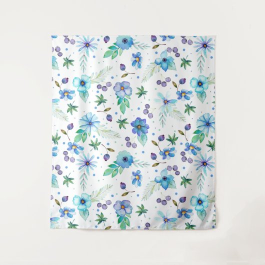 Blauw roos wandkleed (Voorkant)