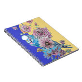 Blauw Roos Waterverf marinevogel Notitieboek (Rechterzijde)