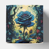 Blauw Roos wijnstokken 1 kubus Bedankdoosjes (Bovenkant)