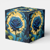 Blauw Roos wijnstokken 3 hart Bedankdoosjes (Achterkant)