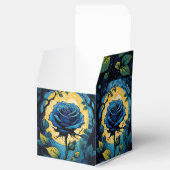 Blauw Roos wijnstokken 3 kubus Bedankdoosjes (Geopend)