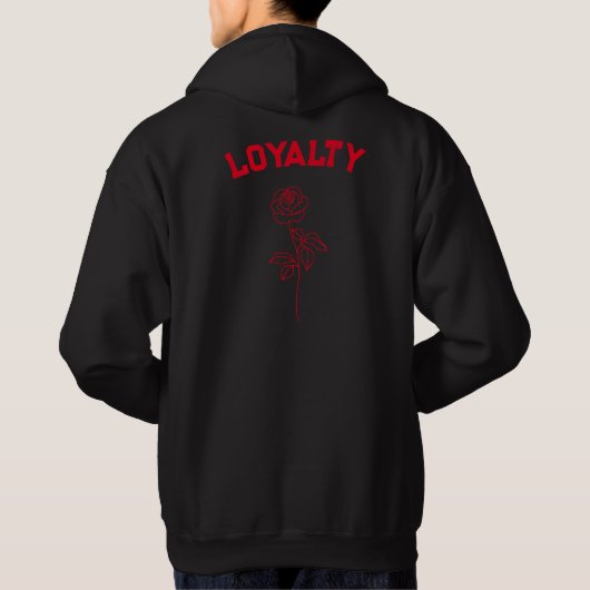 Blauw Roos & Wolf (Loyalty) Hoodie (Achterkant)