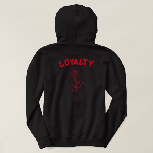 Blauw Roos & Wolf (Loyalty) Hoodie (Design achterkant)