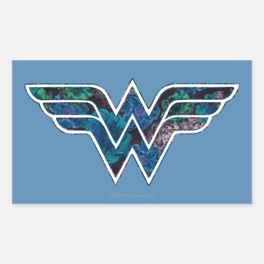 Blauw Roos WW Rechthoekige Sticker (Voorkant)