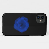 Blauw Roos, zwarte achtergrond. Case-Mate iPhone Case (Achterkant (horizontaal))
