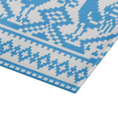 Blauw Rooster kruisstiekontwerp Snijplank (Hoek)