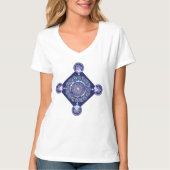 Blauw Rosace T-shirt (Voorkant)