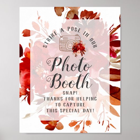 Blauw Rose Goud Agate Fotohokje Trouwbord Poster (Voorkant)