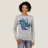 Blauw Royal Blauwgroen Wervelend Abstract Bloemmot Tri-Blend Shirt (Voorkant)