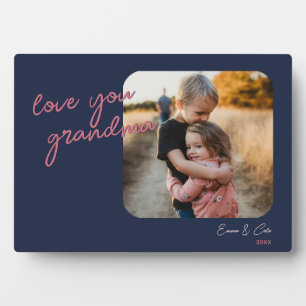 Blauw Roze 1-Foto Liefde Je Custom Script Foto Fotoplaat