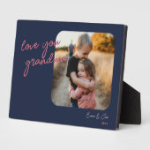 Blauw Roze 1-Foto Liefde Je Custom Script Foto Fotoplaat (Zijkant)