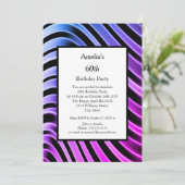 Blauw roze 60e verjaardag Moderne Kaart (Staand voorkant)