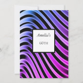 Blauw roze 60e verjaardag Moderne Kaart (Achterkant)