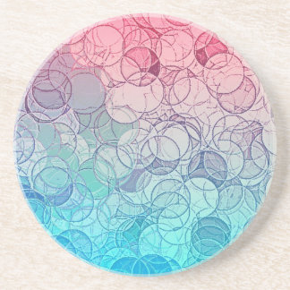 Blauw roze Abstract geometrisch patroon Zandsteen Onderzetter