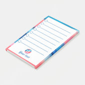 Blauw roze abstract initiaal Post-it Nota's Post-it® Notes (Schuin)