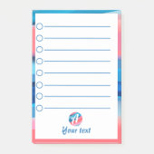 Blauw roze abstract initiaal Post-it Nota's Post-it® Notes (Voorkant)