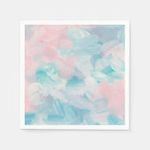 Blauw roze abstract penseelstreekkaart. Pastel zac Servet (Voorkant)
