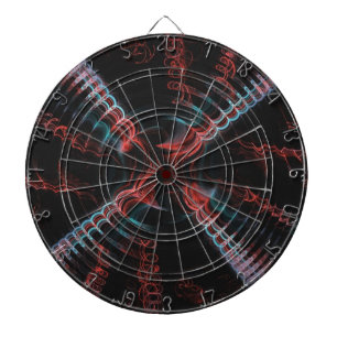 Blauw roze Abstract Spiral Fractal Dart Board Dartbord