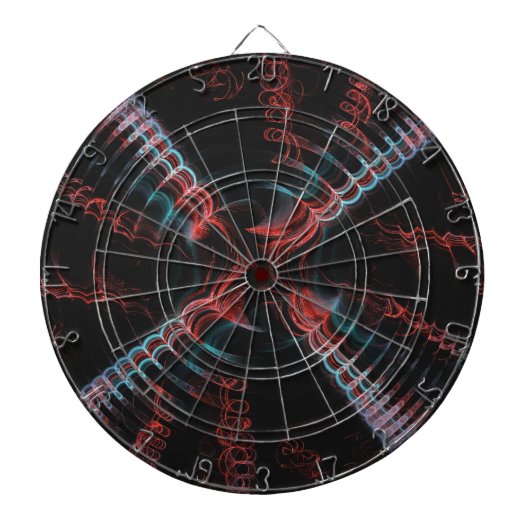 Blauw roze Abstract Spiral Fractal Dart Board Dartbord (Voorkant)