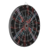 Blauw roze Abstract Spiral Fractal Dart Board Dartbord (Voorkant Links)