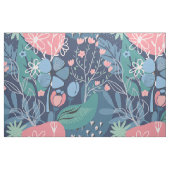 Blauw Roze Abstracte Bloem Stof (Fat Quarter)