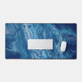Blauw roze Acrylvezel Abstracte vloeibaarmaking Bureaumat (Keyboard & Muis)