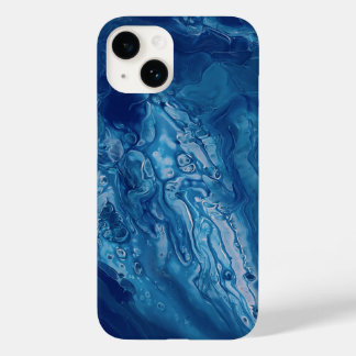Blauw roze Acrylvezel Abstracte vloeibaarmaking Case-Mate iPhone 14 Hoesje