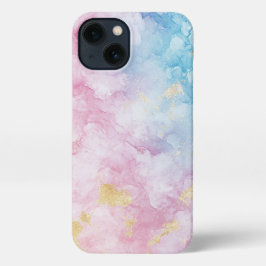 Blauw Roze Alcohol Art Girly Gold iPhone 13 Hoesje