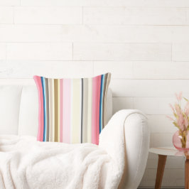 Blauw, roze, amandel en koffie strepen kussen