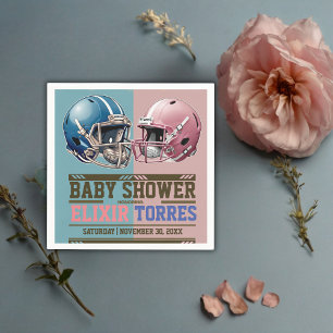 Blauw & Roze Amerikaanse Football Helm Baby shower Servet
