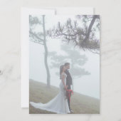 Blauw & Roze Aquarel Bloem Foto Save the Date  (Achterkant)