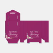 Blauw Roze Aquarel Bloemen Bruiloft Bedankdoosjes (Uitgevouwen)