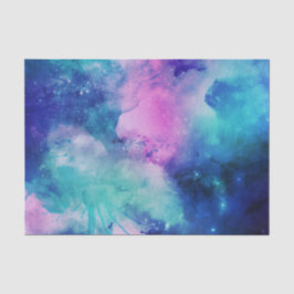 Blauw Roze Aquarel Ster Nevel Sterrenstelsel Tissuepapier
