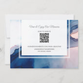 ~ Blauw Roze AR17 Waterverf Elegante Trendy Weddin Bedankkaart (Achterkant)