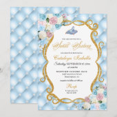 Blauw Roze Assepoester Glas Schoen Prinses Zoet 16 Kaart (Voorkant / Achterkant)