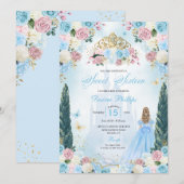 Blauw & Roze Assepoester Sprookje Prinses Zoet 16 Kaart (Voorkant / Achterkant)