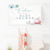 Blauw roze Baby of Vrijgezellenfeest Welkom Spandoek (Insitu)