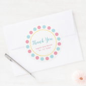 Blauw & Roze Baby shower Dank u Stickers (Envelop)