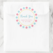 Blauw & Roze Baby shower Dank u Stickers (Tas)