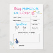 Blauw Roze Baby Voorspellingen & Advies Quiz Game  Briefkaart (Voorkant)