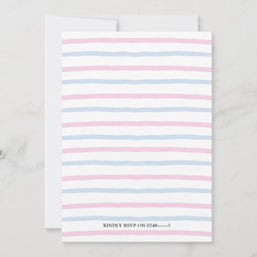 Blauw Roze Ballon Verrassingsdoos Geslacht onthull Kaart (Achterkant)