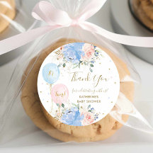 Blauw Roze Ballonnen Bloemen Tweeling Baby shower