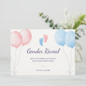 Blauw roze ballons Geslacht onthullen Party Kaart (Staand voorkant)